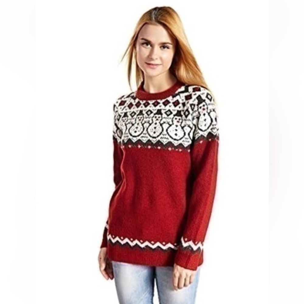 3/$30 _ JOSEPH A | Festive Christmas Ugly Snowflakes Sweater Pullover red large